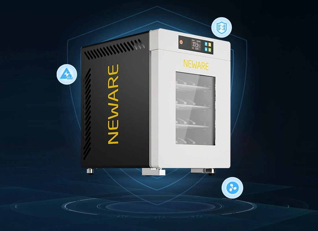 NEWARE-WHW-25 Constant Temperature Chamber - battery tester is equipped with safety protection functions such as over-temperature protection, electrical protection, and abnormal monitoring of the circulating fan operation