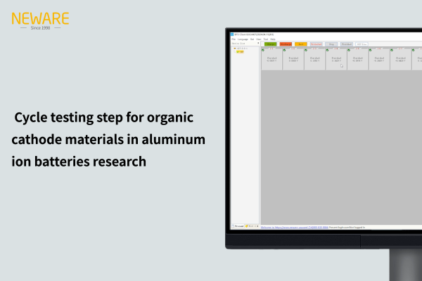 Cycle testing step for organic cathode materials in aluminum ion batteries research