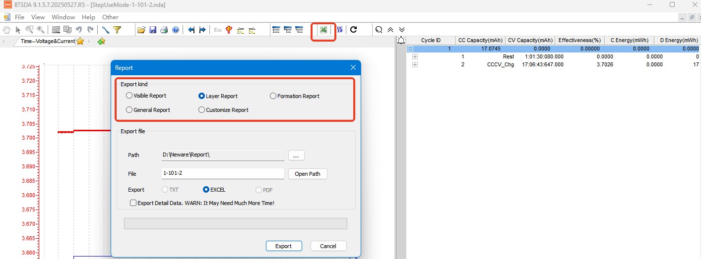 Export reports