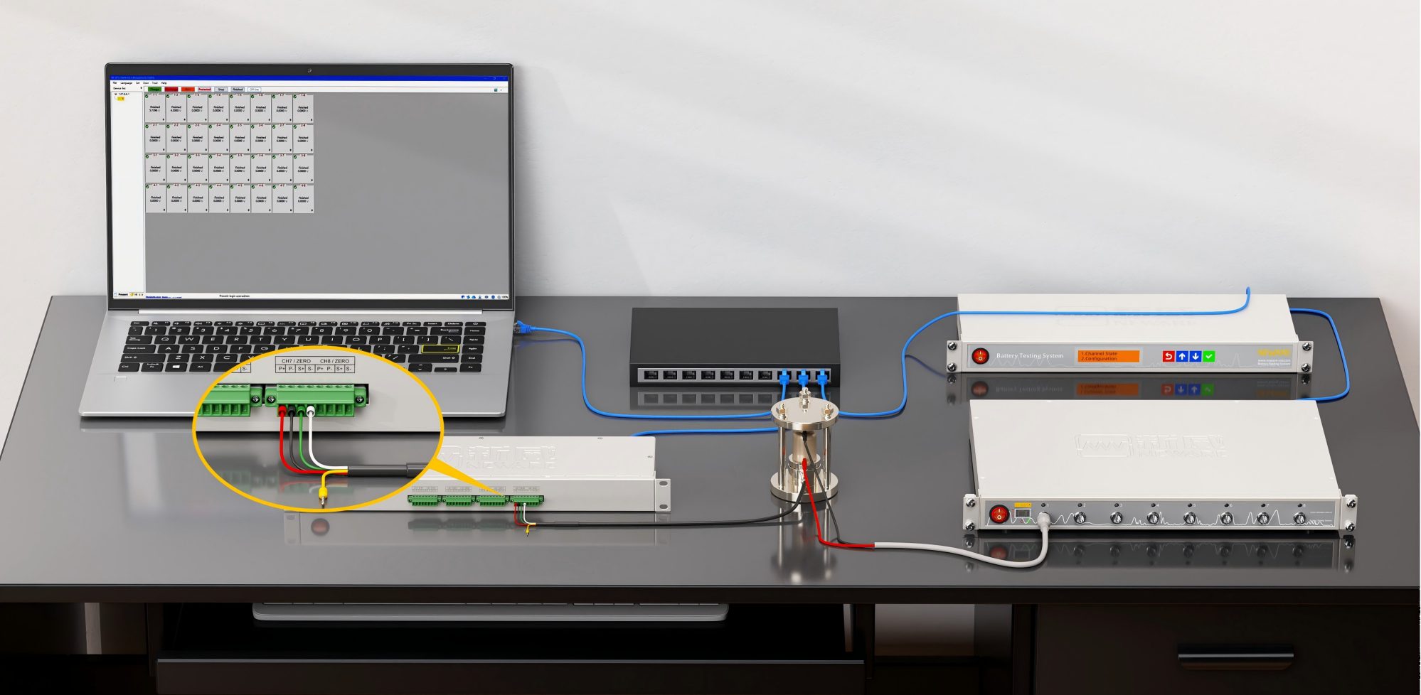 NEWARE-Schematic diagram of in-situ pressure test connection for solid-state mold
