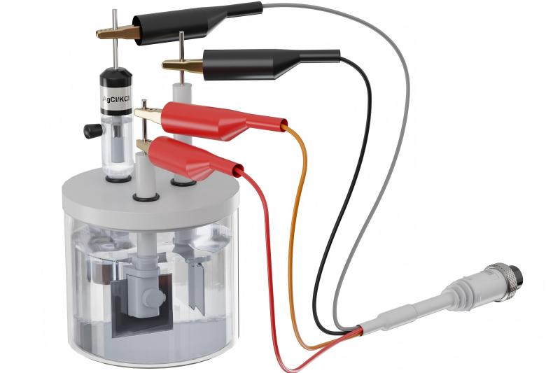 NEWARE-Schematic diagram of three-electrode connection using alligator clip