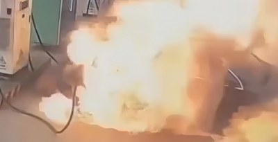 Electric vehicle catching fire during charging