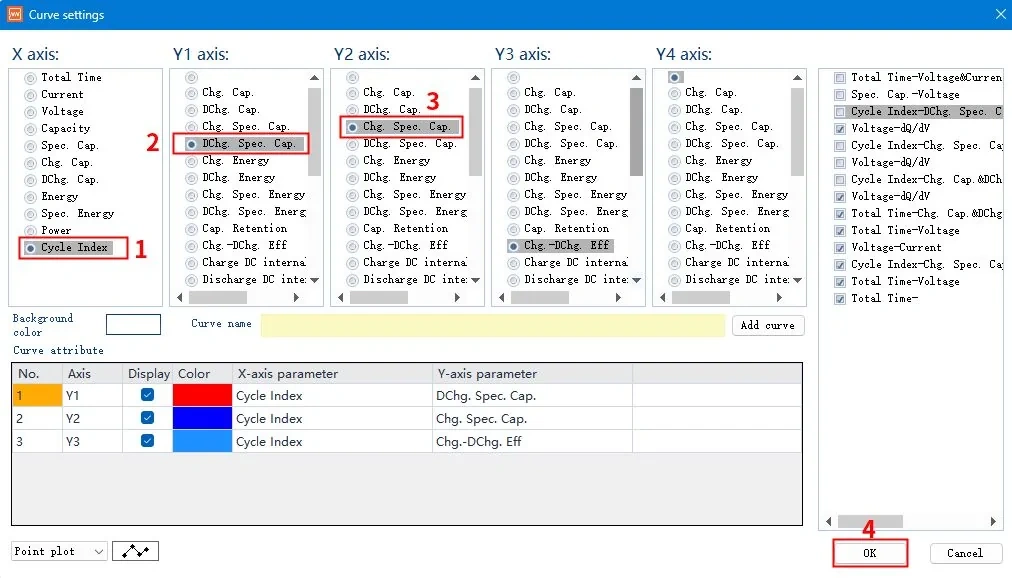 03 Neware BTSDA Curve Settings